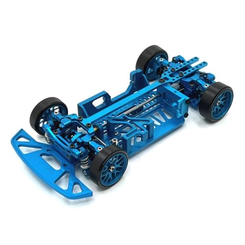 GTFRUQAS Für WLtoys Für Mosquito Auto Für Kyosho Für Mini-Q9 1/28 4WD Metall Upgrade Multi Radstand Rahmen RC Auto Teile RC Ersatzteile(Blue) von GTFRUQAS