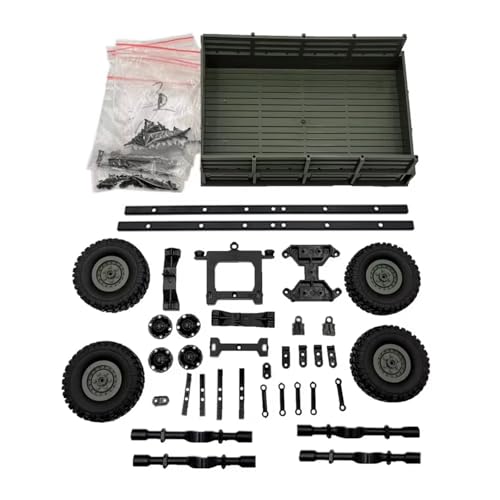 GTFRUQAS Für WPL B14 B24 B16 B36 4WD 6WD LKW Suspension 4 Rad Anhänger Upgrade DIY Geändert Für Klettern Off-Road Fahrzeug Für Modell Teile RC Ersatzteile(Green) von GTFRUQAS