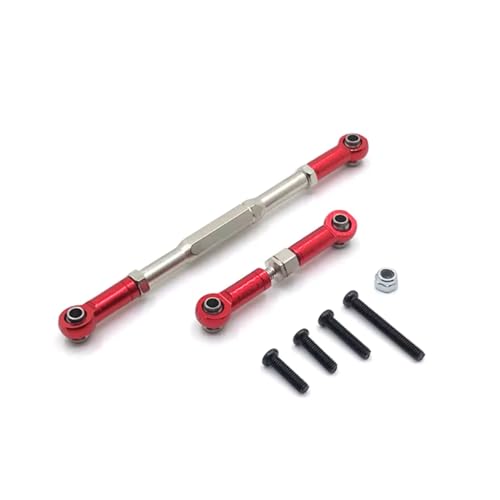 GTFRUQAS Für WPL C14 C24 B14 B24 B16 B36 Metall Einstellbare Lenkung Link Servo Link Stange Lenkgestänge RC Auto Upgrade Teile RC Ersatzteile(Red) von GTFRUQAS