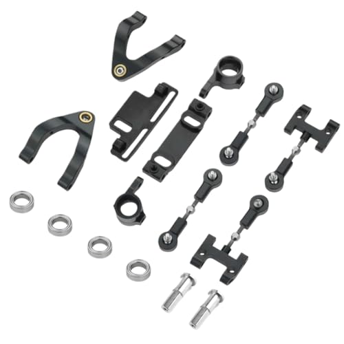 GTFRUQAS Für WPL Für D12 D22 D32 D42 1/10 Metall Lenkung Tasse Oberen Unteren Arm Lenkung Slider Drehen Block RC Auto Upgrade Teile Zubehör RC Ersatzteile(Black) von GTFRUQAS