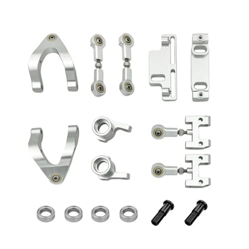 GTFRUQAS Für WPL Für D12 D42 RC Auto Ersatzteile Upgrade Metall Lenkung Tasse Oberen Unteren Für Schaukel Arm Für Sitz Lenkung Slider Drehen Block RC Ersatzteile(Silver) von GTFRUQAS