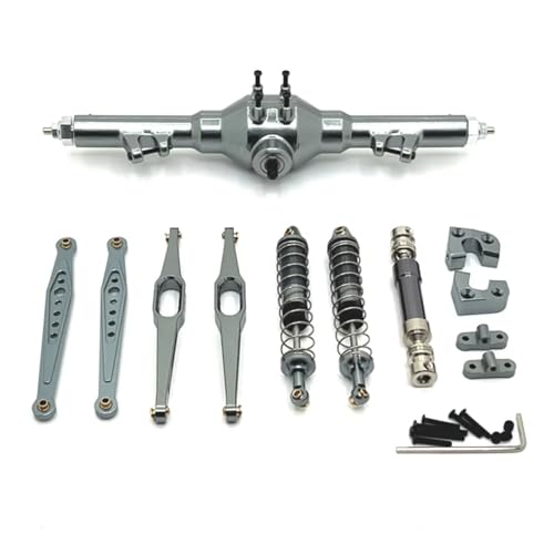 GTFRUQAS Für Wltoys Für 124006 12423 12427 12428 12429 1/12 RC Auto Upgrade Teile Kit Metall Hinterachse Antriebswelle Stoßdämpfer Längslenker RC Ersatzteile(Grey) von GTFRUQAS