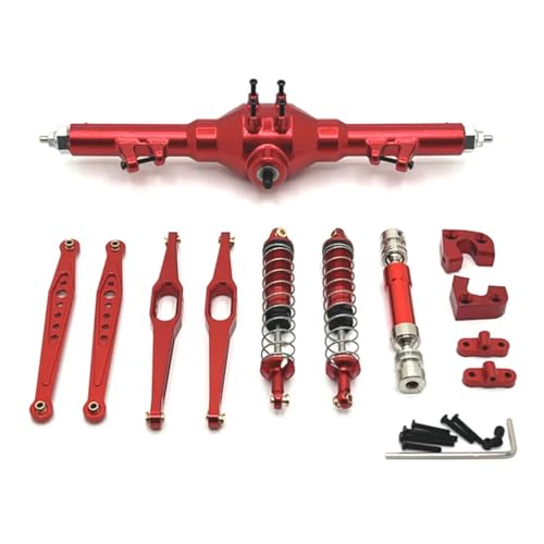 GTFRUQAS Für Wltoys Für 124006 12423 12427 12428 12429 1/12 RC Auto Upgrade Teile Kit Metall Hinterachse Antriebswelle Stoßdämpfer Längslenker RC Ersatzteile(Red) von GTFRUQAS