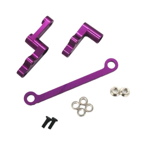 GTFRUQAS Für Wltoys Für 124008 124010 1/12 Metall Fernbedienung Upgrade Teile Lenkung Montage Teile Für Fernbedienung Autos RC Upgrade Teile RC Ersatzteile(Purple) von GTFRUQAS