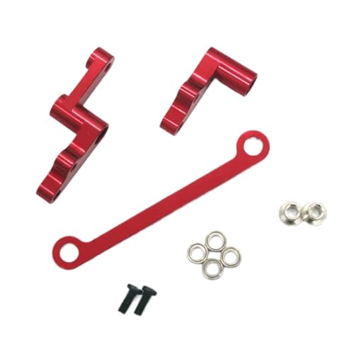 GTFRUQAS Für Wltoys Für 124008 124010 1/12 Metall Fernbedienung Upgrade Teile Lenkung Montage Teile Für Fernbedienung Autos RC Upgrade Teile RC Ersatzteile(Red) von GTFRUQAS