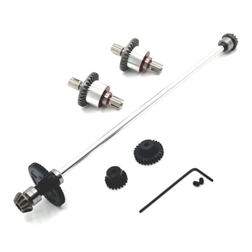 GTFRUQAS Für Wltoys Für 124016 124017 124019 124007 124008 1/12 Upgrade Teile Metall Differential Und Zentrale Antriebswelle Montage RC Ersatzteile(Silver) von GTFRUQAS