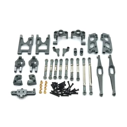 GTFRUQAS Für Wltoys Für 12428 12423 FY03 1/12 RC Auto DIY Zubehör Set Metall Upgrade Teile Kits Für Schaukel Arm Link Stange Lenkung Block RC Ersatzteile(Black) von GTFRUQAS