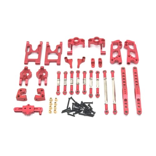 GTFRUQAS Für Wltoys Für 12428 12423 FY03 1/12 RC Auto DIY Zubehör Set Metall Upgrade Teile Kits Für Schaukel Arm Link Stange Lenkung Block RC Ersatzteile(Red) von GTFRUQAS