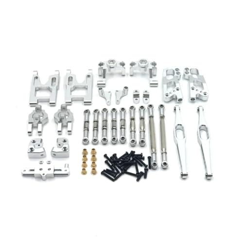 GTFRUQAS Für Wltoys Für 12428 12423 FY03 1/12 RC Auto DIY Zubehör Set Metall Upgrade Teile Kits Für Schaukel Arm Link Stange Lenkung Block RC Ersatzteile(Silver) von GTFRUQAS