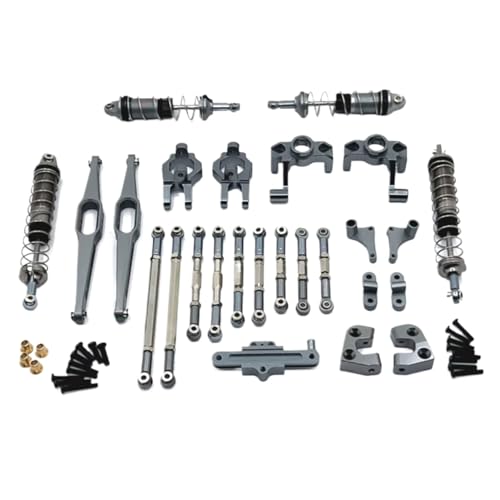 GTFRUQAS Für Wltoys Für 12429 1/12 Für Metall Upgrade Teile Kit Lenkung Montage Link Stange Stoßdämpfer Set RC Auto Zubehör Teil RC Ersatzteile(Metal) von GTFRUQAS