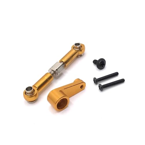 GTFRUQAS Für Wltoys Für 144001 144002 144010 124007 124016 124017 124018 124019 Metall Lenkung Servo Arm Horn Servo Link Stange RC Auto Upgrade Teile RC Ersatzteile(Yellow) von GTFRUQAS