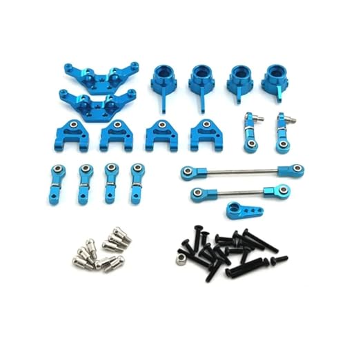 GTFRUQAS Für Wltoys Für 284161 284010 284131 K989 K979 K969 P929 P939 1/28 RC Auto Upgrade Zubehör Set Metall Upgrade Teile Kit Lenkung Tasse RC Ersatzteile(Blue) von GTFRUQAS