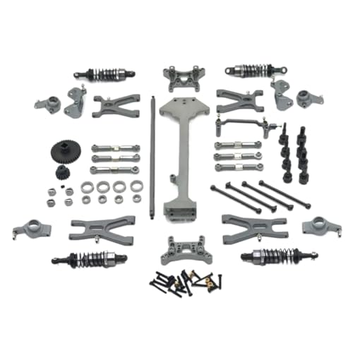 GTFRUQAS Für Wltoys Für A949 A959 A969 A979 K929 1/18 Metall Upgrade Teile Kit Antriebswelle Stoßdämpfer Link Stange RC Auto Modifikation Zubehör RC Ersatzteile(Grey) von GTFRUQAS