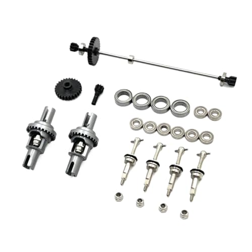 GTFRUQAS Für Wltoys Für K969 K979 K989 K999 P929 284131 284010 1/28 Metall Antriebswelle Antriebsrad Differential Lager Set RC Auto Upgrades Teile RC Ersatzteile(Grey) von GTFRUQAS