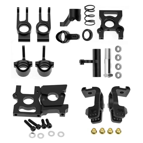 GTFRUQAS Für ZD Für Racing DBX-07 EX-07 1/7 Metall Zubehör Kit Lenkung Tasse Lenkung Montage Motor Montieren RC Auto Upgrade Teile RC Ersatzteile(Black,1 Set) von GTFRUQAS