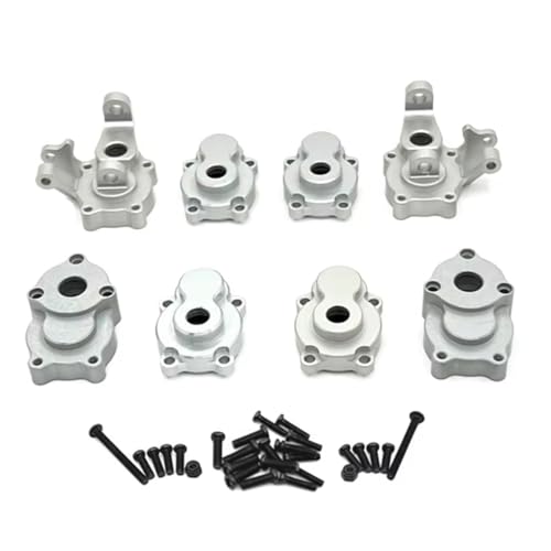 GTFRUQAS RC Ersatzteile Für Absima CR1.8 Für Yucatan CR3.4 Für Sherpa Für YK4082 YK4102 1/8 1/10 RC Auto Metall Vorne Und Hinten Portal Achse Getriebe Gehäuse Upgrade Teile(Silver) von GTFRUQAS