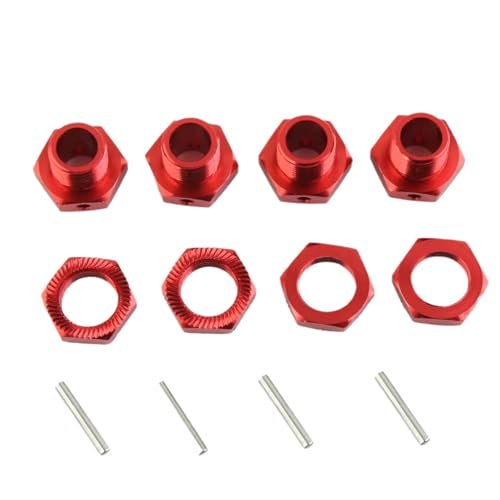 GTFRUQAS RC Ersatzteile Für Arrma 1/7 Für Infraction Für Limitless Für Felony 6S 1/8 Für Typhon 6S Metall 17mm Rad Hex Hub Adapter Mit Mutter RC Auto Upgrade Teile(Red) von GTFRUQAS