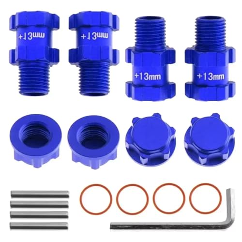 GTFRUQAS RC Ersatzteile Für Arrma Für 3s Für Senton Für Vorteks Für Typhon Für Big Für Rock Für Granite 1/10 Metall 14 Mm Bis 17 Mm Rad Sechskantadapter RC Car Upgrade Teile(Blue) von GTFRUQAS