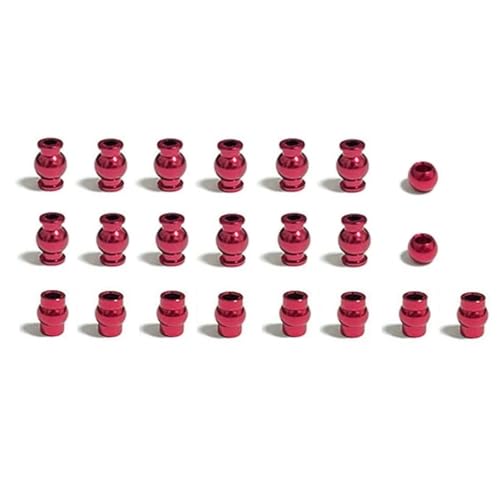 GTFRUQAS RC Ersatzteile Für Arrma Für Senton Für Typhon Für Granite Big Für Rock Upgrade Teile 1/10 4x4 Komplette 22 Stücke Aluminium Legierung Pivot Ball Kopf Set(Red) von GTFRUQAS