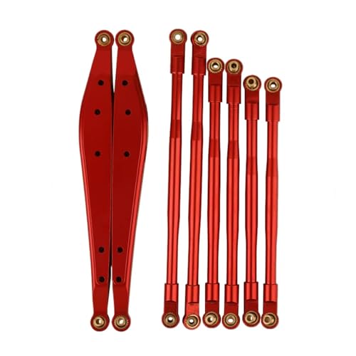 GTFRUQAS RC Ersatzteile Für Axial Für RBX10 Für Ryft 1/10 Metall Link Rod Linkage Hinten Längslenker Set Ersatz RC Crawler Upgrade Teile Modifikation Zubehör(Red) von GTFRUQAS