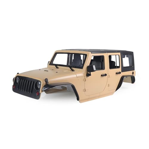 GTFRUQAS RC Ersatzteile Für Axial Für SCX10 90046 90047 Für RGT Für EX86100 Für Jeep Für Wrangler Für Rubicon 1/10 Auto Shell 313mm Radstand Körper Kit RC Crawler Auto Teile(Beige) von GTFRUQAS