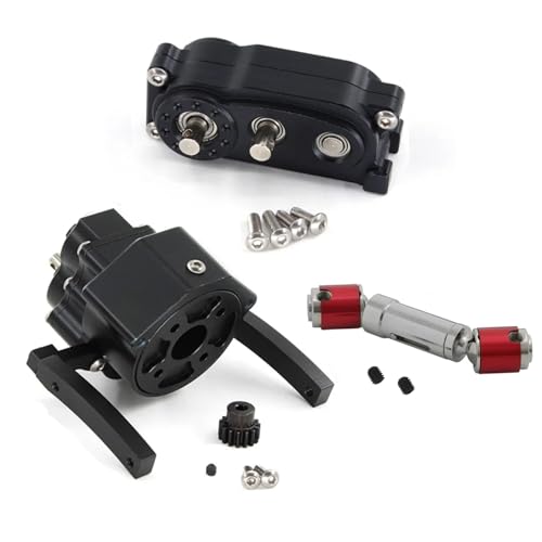 GTFRUQAS RC Ersatzteile Für Axial Für SCX10 Für SCX10 II 1/10 Front Motor Übertragung Präfixal Getriebe Verteilergetriebe RC Crawler Auto Upgrade Teile Zubehör(Black) von GTFRUQAS