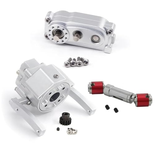 GTFRUQAS RC Ersatzteile Für Axial Für SCX10 Für SCX10 II 1/10 Front Motor Übertragung Präfixal Getriebe Verteilergetriebe RC Crawler Auto Upgrade Teile Zubehör(Silver) von GTFRUQAS