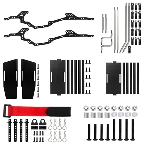 GTFRUQAS RC Ersatzteile Für Axial Für SCX10 Für SCX10 II 90046 1/10 Für LCG Chassis Kit Rahmen Träger Schocks Antriebswellen Stoßstange Übertragung Links RC Crawler Upgrade Teile(Chassis Kit) von GTFRUQAS