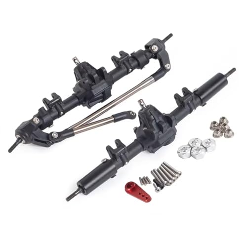 GTFRUQAS RC Ersatzteile Für Axial Für SCX10 II 90046 47 Für RGT 86100 1/10 RC Crawler Kunststoff Gerade Vorne Hinterachse Set Mit Metall Vorwärts Rückwärts Kegelradgetriebe(Normal Axle Set) von GTFRUQAS