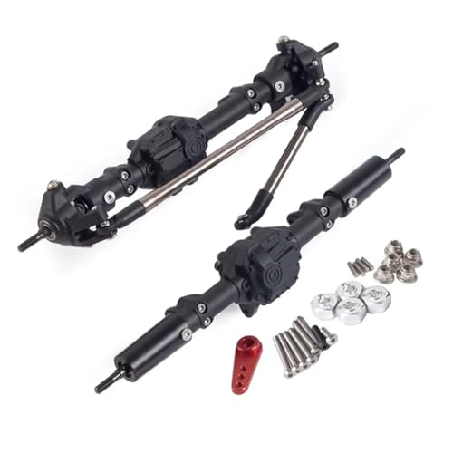 GTFRUQAS RC Ersatzteile Für Axial Für SCX10 II 90046 47 Für RGT 86100 1/10 RC Crawler Kunststoff Gerade Vorne Hinterachse Set Mit Metall Vorwärts Rückwärts Kegelradgetriebe(Reverse Axle Set) von GTFRUQAS