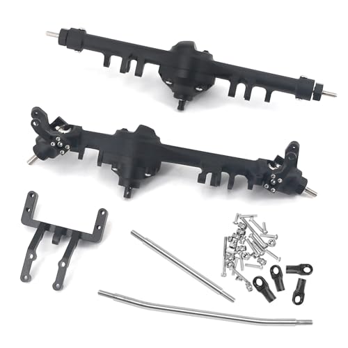 GTFRUQAS RC Ersatzteile Für Axial Für SCX10 II 90046 90047 1/10 RC Auto Vorne Hinten Tür Achse Fernbedienung Auto Upgrade Teile Modifiziertes Zubehör(Black) von GTFRUQAS