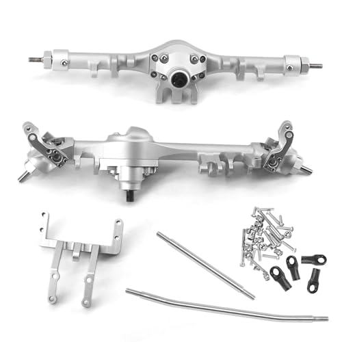 GTFRUQAS RC Ersatzteile Für Axial Für SCX10 II 90046 90047 1/10 RC Auto Vorne Hinten Tür Achse Fernbedienung Auto Upgrade Teile Modifiziertes Zubehör(Silver) von GTFRUQAS