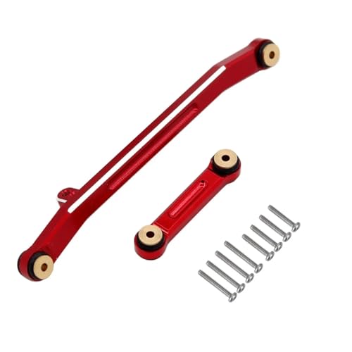 GTFRUQAS RC Ersatzteile Für Axial Für SCX24 Für Deadbolt C10 Für JLU Für Gladiator Für Bronco 1/24 RC Crawler Auto Metall Lenkung Link Stange Mit Ball Ende(Red) von GTFRUQAS