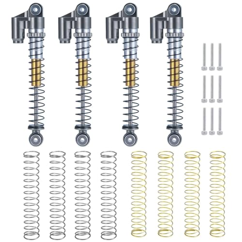 GTFRUQAS RC Ersatzteile Für Axial Für SCX24 Für Deadbolt C10 Für Wrangler Für Gladiator Für Bronco 1/24 RC Auto 43mm Metall Stoßdämpfer Dämpfer Upgrade Teile(Grey) von GTFRUQAS