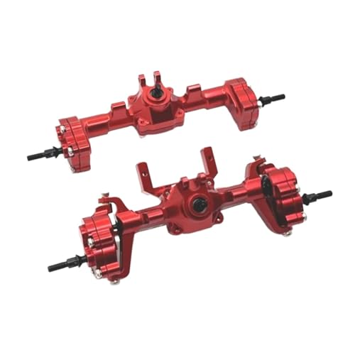 GTFRUQAS RC Ersatzteile Für FMS Für FCX24 1/24 Metall Portal Achse Komplette Vorder- Und Hinterachse RC Auto Upgrade Teile Modifizierte Zubehör Ersatz DIY Teile(Red,1 Set (2pcs)) von GTFRUQAS