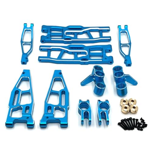 GTFRUQAS RC Ersatzteile Für FS Für Racing Für Tank Für Atom Für Sharks Für Leopard Für Focus 6S 1/8 RC Auto Metall Vorne Und Hinten Suspension Arm Lenkung Block Upgrade Teile(Blue) von GTFRUQAS