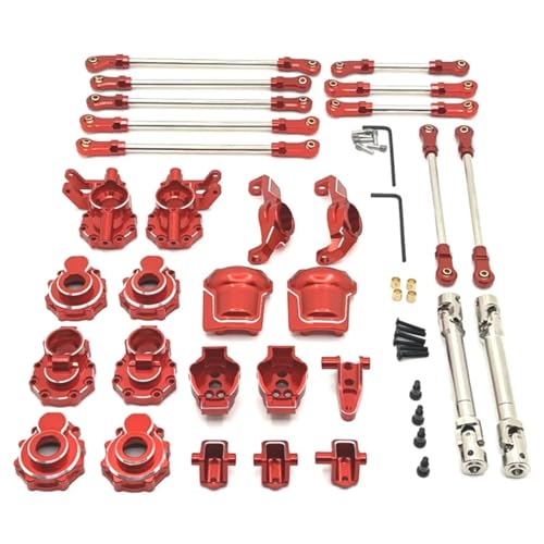 GTFRUQAS RC Ersatzteile Für HB Für Toys R1001 R1002 R1003 1/10 Metall Portal Achse Getriebe Gehäuse Diff Abdeckung Achse Montieren Antriebswelle Link Kit RC Auto Upgrade Teile(Red) von GTFRUQAS