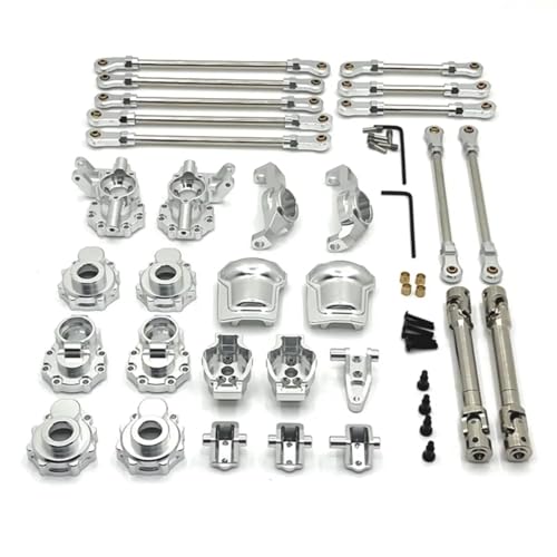 GTFRUQAS RC Ersatzteile Für HB Für Toys R1001 R1002 R1003 1/10 Metall Portal Achse Getriebe Gehäuse Diff Abdeckung Achse Montieren Antriebswelle Link Kit RC Auto Upgrade Teile(Silver) von GTFRUQAS