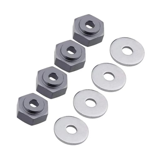 GTFRUQAS RC Ersatzteile Für HSP 1/10 1/8 RC Auto Für Buggy Für Monster Truck 12mm Bis 17mm Rad Adapter Stick Hub Combiner Hexagonal Hex Loch 6mm Teile(Grey) von GTFRUQAS