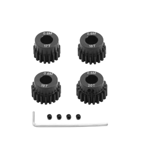 GTFRUQAS RC Ersatzteile Für HSP 1/10 4 Stücke 0,6 M 5mm 17T 18T 20T 21T 23T 24T 25T 26T 27T 28T Ritzel Getriebe Moter Gear Set RC Auto Upgrade Teile Zubehör(17T 18T 19T 20T) von GTFRUQAS