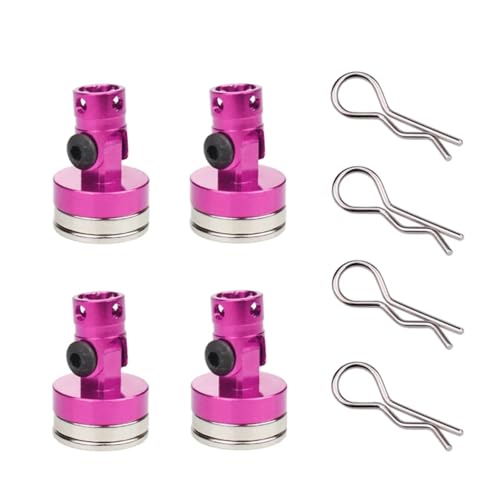 GTFRUQAS RC Ersatzteile Für HSP Für Sakura Für Redcat D90 D110 Drift 1/10 4 Stücke RC Auto Körper Beiträge Magnet Unsichtbare Fest Mount Mit Clip(Pink) von GTFRUQAS