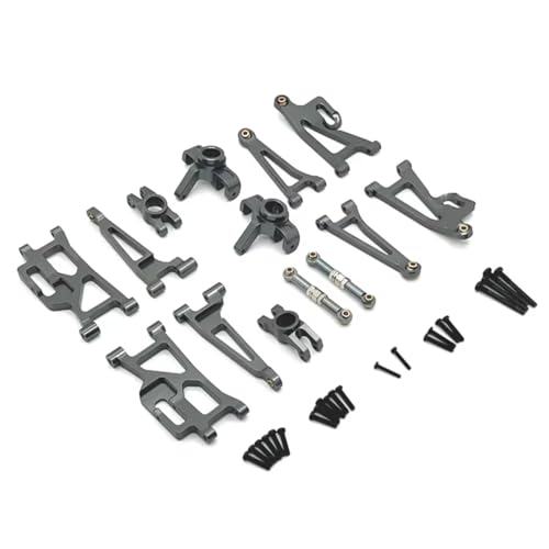 GTFRUQAS RC Ersatzteile Für MJX 14209 14210 1/14 Metall Lenkung Tasse Hub Carrier Oberen Unteren Für Schaukel Arm Set Link Stange RC Auto Upgrade Teile Zubehör(Gray) von GTFRUQAS