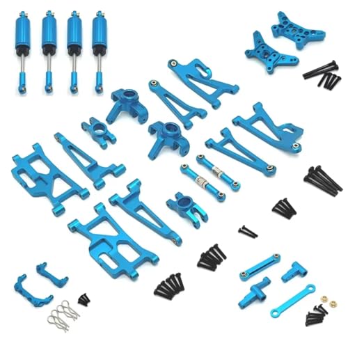 GTFRUQAS RC Ersatzteile Für MJX 14209 14210 1/14 RC Auto Metall Lenkung Tasse Hub Carrier Oberen Unteren Für Schaukel Arm Set Stoßdämpfer Upgrade Teile Zubehör(Blue) von GTFRUQAS