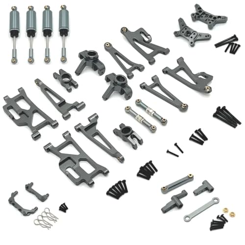 GTFRUQAS RC Ersatzteile Für MJX 14209 14210 1/14 RC Auto Metall Lenkung Tasse Hub Carrier Oberen Unteren Für Schaukel Arm Set Stoßdämpfer Upgrade Teile Zubehör(Grey) von GTFRUQAS