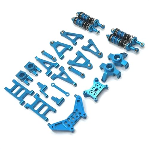 GTFRUQAS RC Ersatzteile Für MJX 14301 14302 1/14 Metall Vorne Und Hinten Für Schaukel Arm Lenkung Tasse Stoßdämpfer Upgrade Kit RC Auto Upgrade Teile Zubehör(Blue) von GTFRUQAS