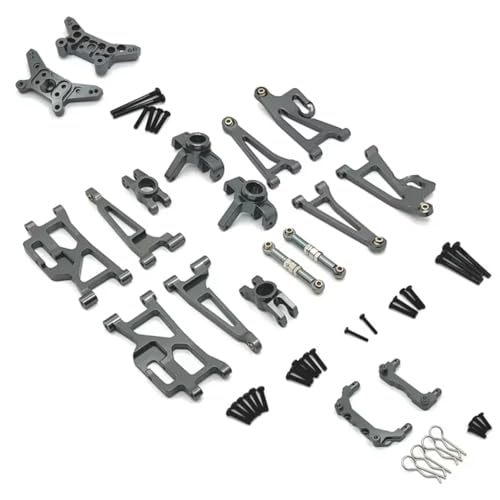 GTFRUQAS RC Ersatzteile Für MJX Für Hyper GO Für 14210 14209 1/14 RC LKW Verbessert Teile Metall Aluminium Legierung Schockturm Für Schwung Armslenker Lenkbecher(Gray) von GTFRUQAS