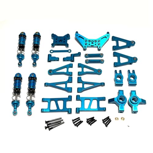 GTFRUQAS RC Ersatzteile Für MJX Für Hyper Go 1/14 14301 14302 14303 Metall Stoßdämpfer Für Schaukel Arm Lenkung Tasse RC Auto Upgrade Teile Geändert Zubehör(Blue) von GTFRUQAS