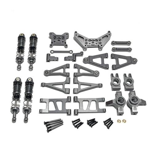 GTFRUQAS RC Ersatzteile Für MJX Für Hyper Go 1/14 14301 14302 14303 Metall Stoßdämpfer Für Schaukel Arm Lenkung Tasse RC Auto Upgrade Teile Geändert Zubehör(Grey) von GTFRUQAS