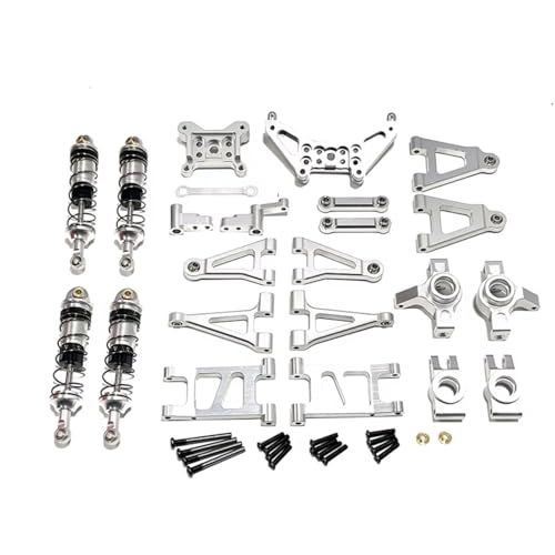 GTFRUQAS RC Ersatzteile Für MJX Für Hyper Go 1/14 14301 14302 14303 RC Auto Zubehör Metall Stoßdämpfer Für Schaukel Arm Lenkung Tasse Upgrade Teile Zubehör(Silver) von GTFRUQAS