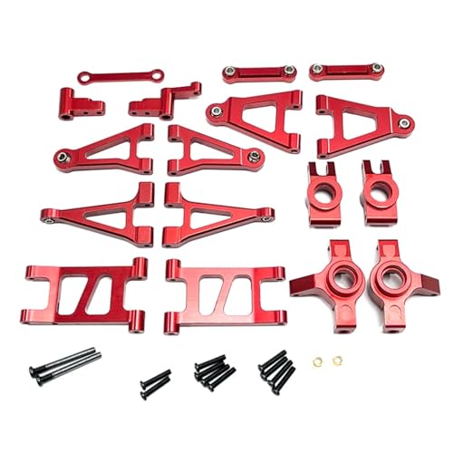 GTFRUQAS RC Ersatzteile Für MJX Für Hyper Go 1/14 14301 14302 Metall Für Schaukel Arm Lenkung Tasse Ersatzteile Fernbedienung Auto Upgrade Geändert Zubehör(Red) von GTFRUQAS